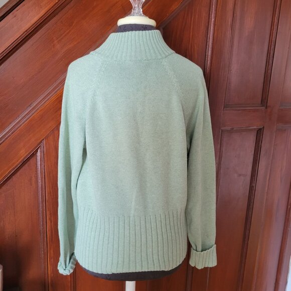 Bass Womens Mint Green Full-Zip Cotton Cardigan Sweater L - Picture 3 of 6
